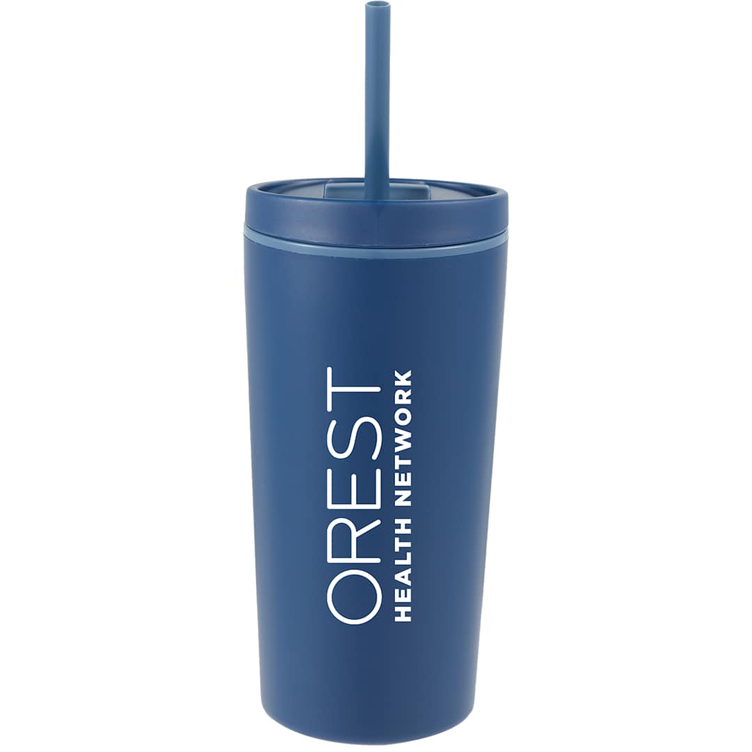 Santino Recycled Tumbler w/ Dual Function Lid 16oz - 1602-48 Blue