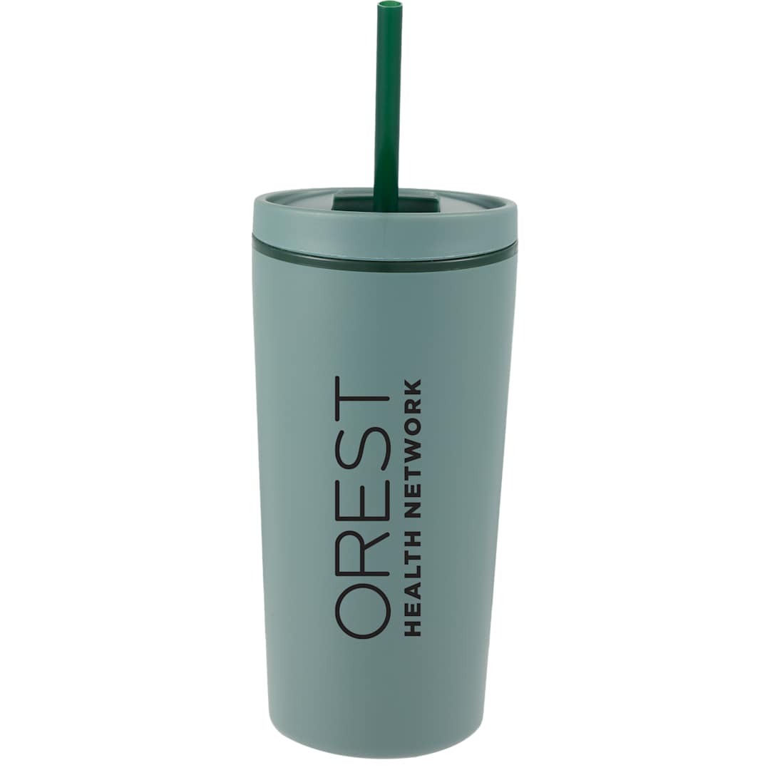Santino Recycled Tumbler w/ Dual Function Lid 16oz - 1602-48 Green