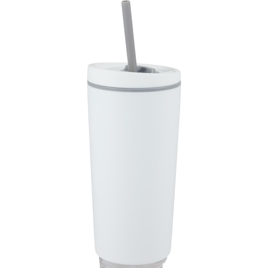 Santino Recycled Tumbler w/ Dual Function Lid 16oz - 1602-48 White