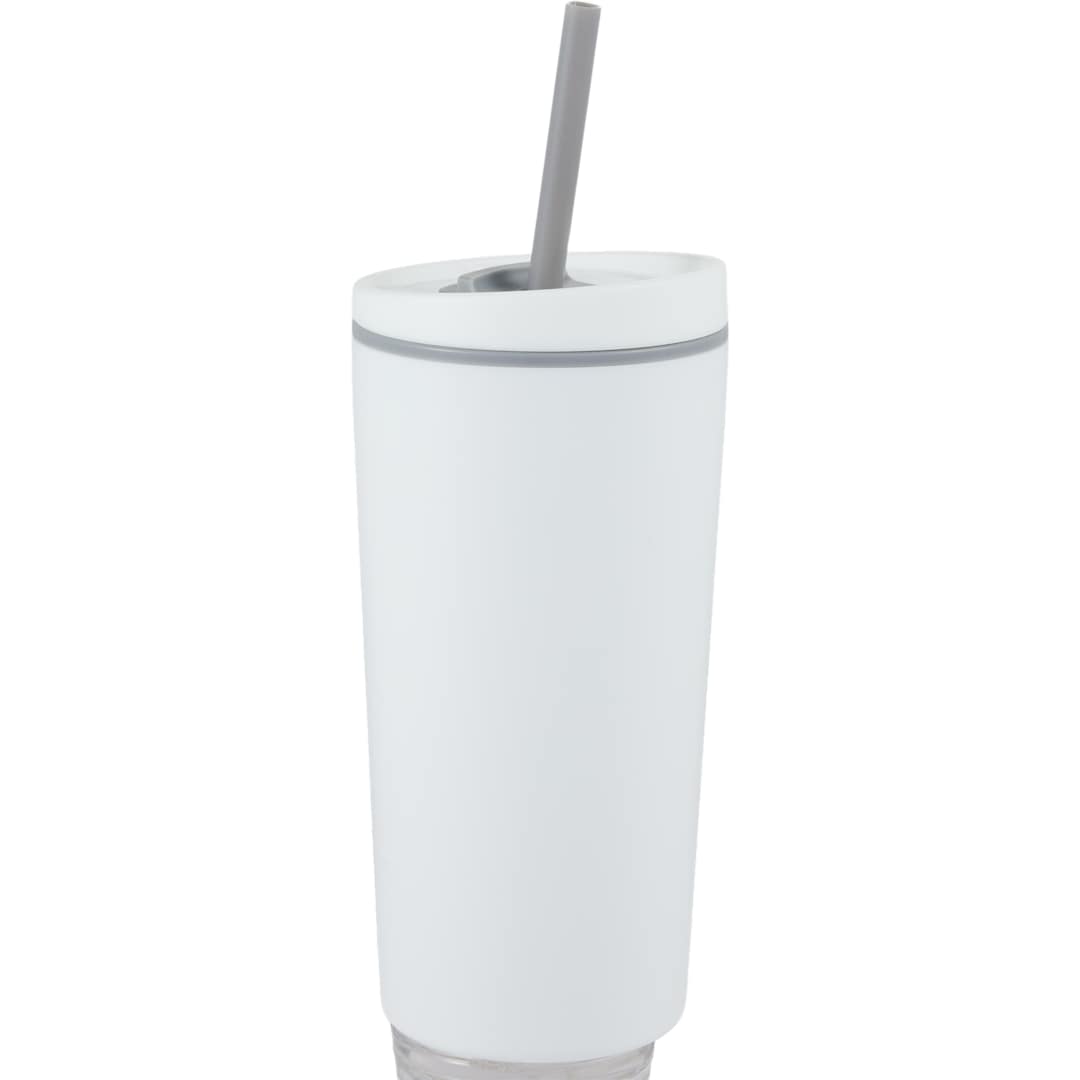 Santino Recycled Tumbler w/ Dual Function Lid 16oz - 1602-48 White