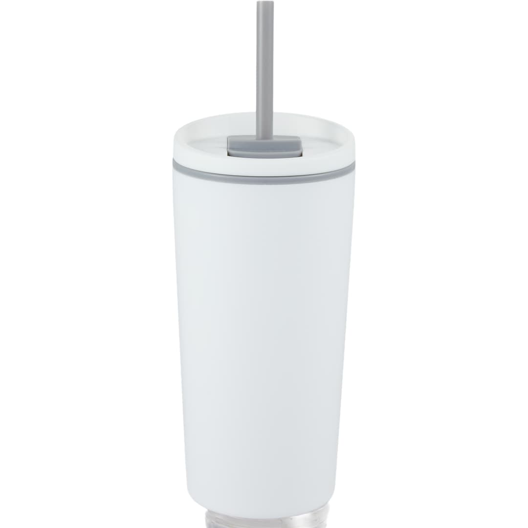 Santino Recycled Tumbler w/ Dual Function Lid 16oz - 1602-48 White