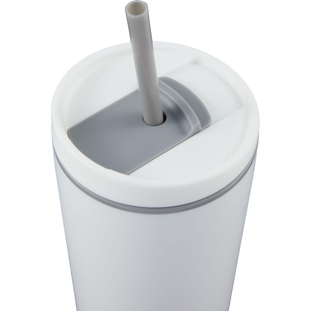 Santino Recycled Tumbler w/ Dual Function Lid 16oz - 1602-48 White