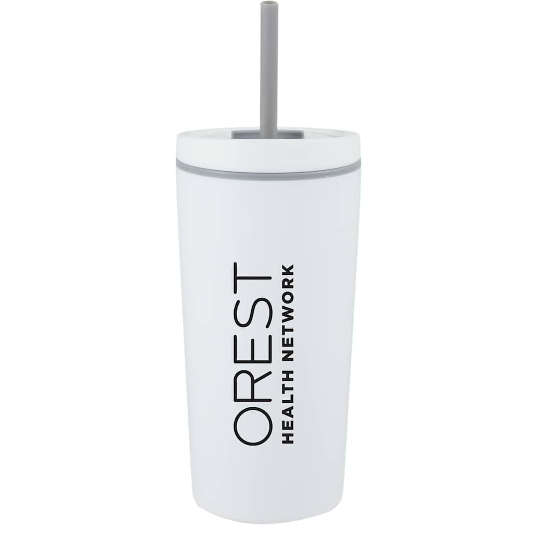 Santino Recycled Tumbler w/ Dual Function Lid 16oz - 1602-48 White