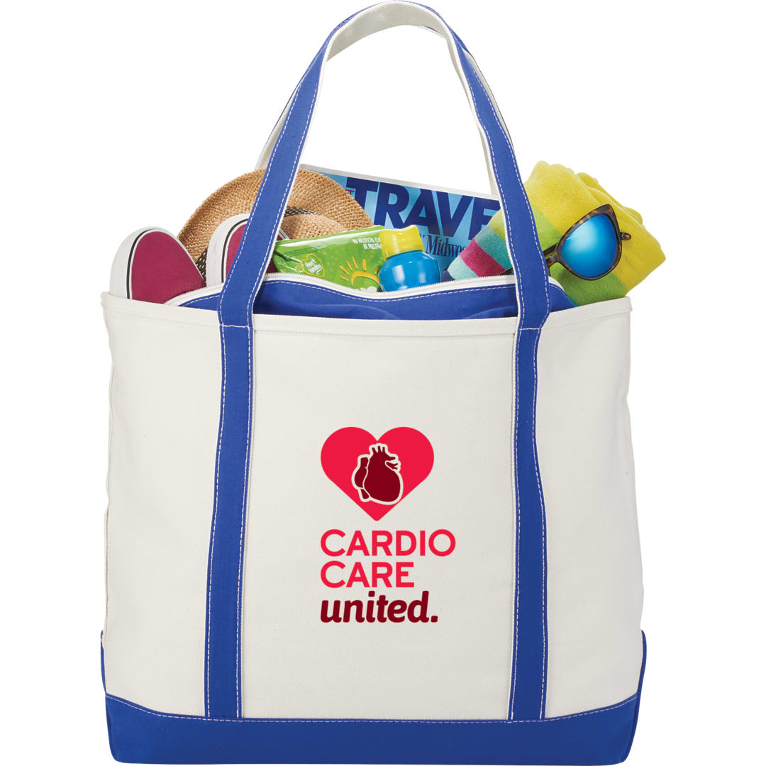 Baltic 24oz Cotton Canvas Tall Zippered Tote - 2160-67 Blue