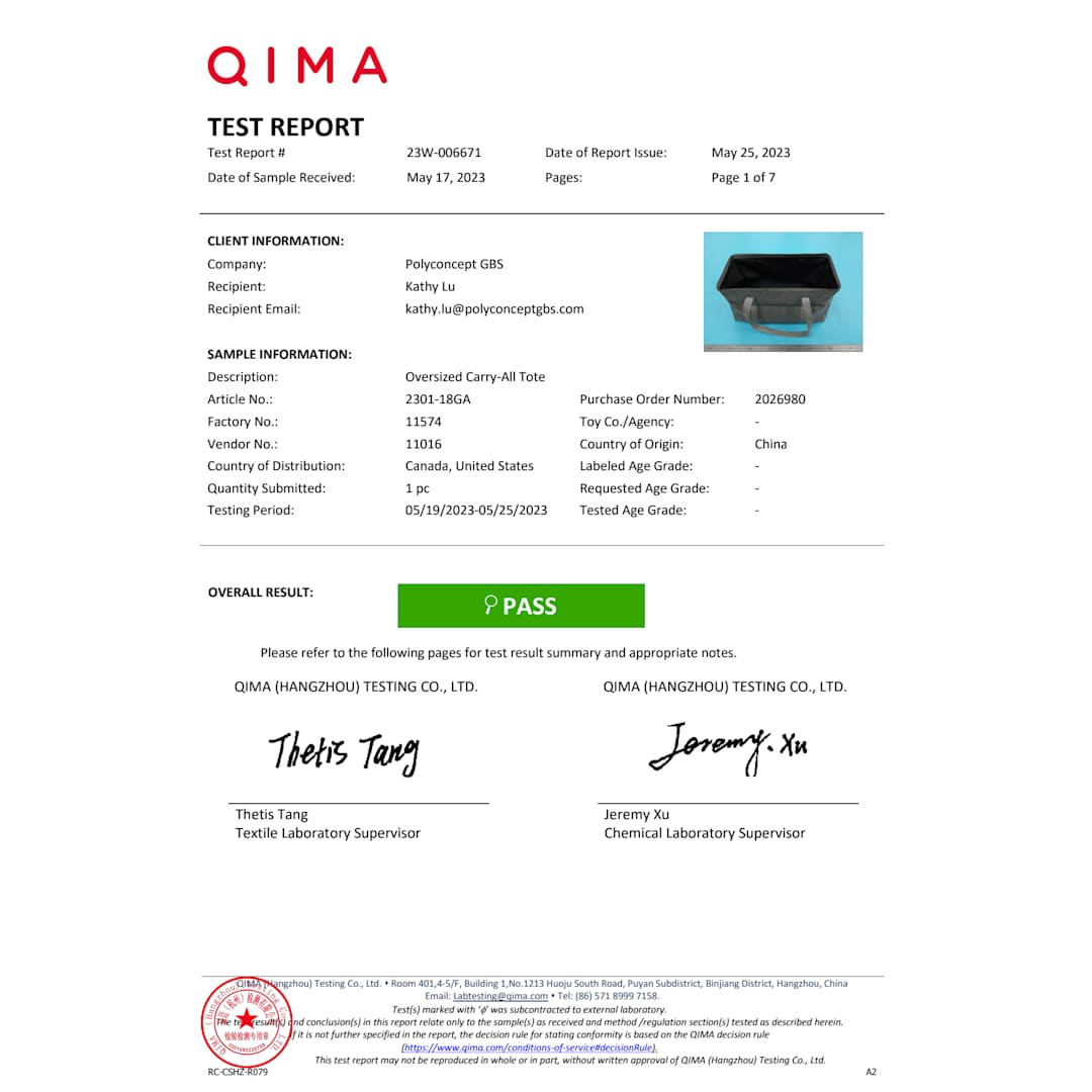 Oversized Carry-All Tote - 2301-18 Gray