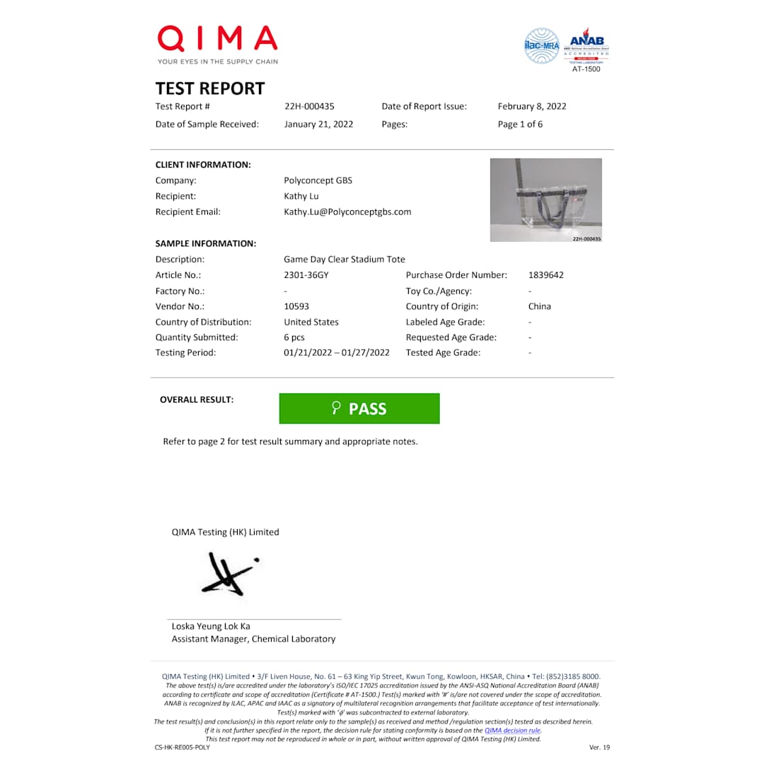 Game Day Clear Stadium Tote - 2301-36 Black