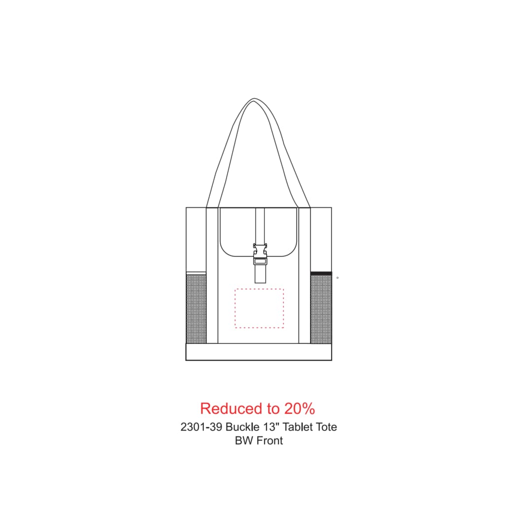 Buckle 11" Tablet Tote - 2301-39 Gray