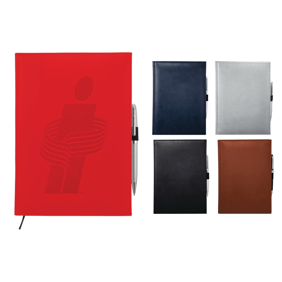 FSC® Mix 7" x 10" Pedova™ Large Bound Journal - 2700-03 Red