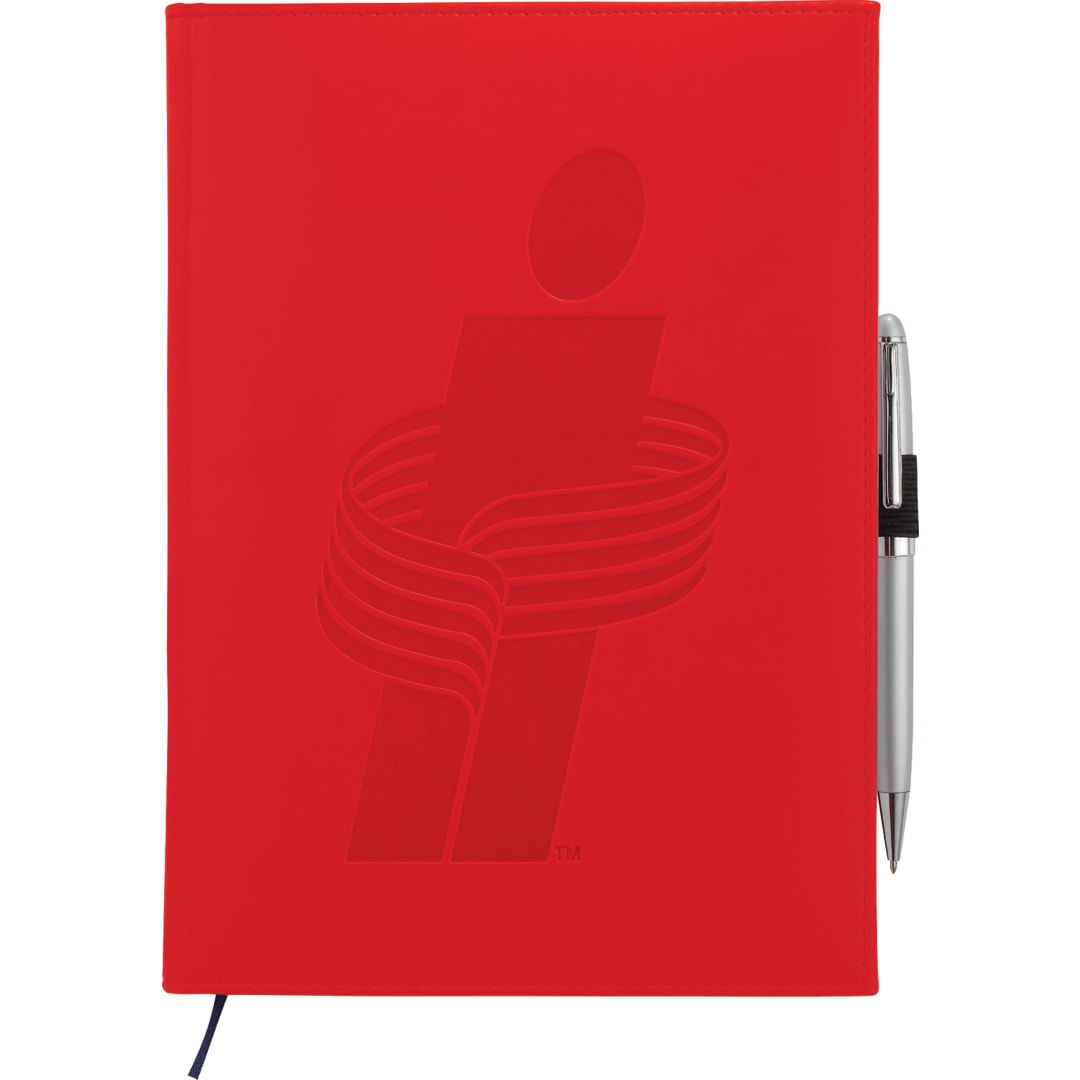 FSC® Mix 7" x 10" Pedova™ Large Bound Journal - 2700-03 Red