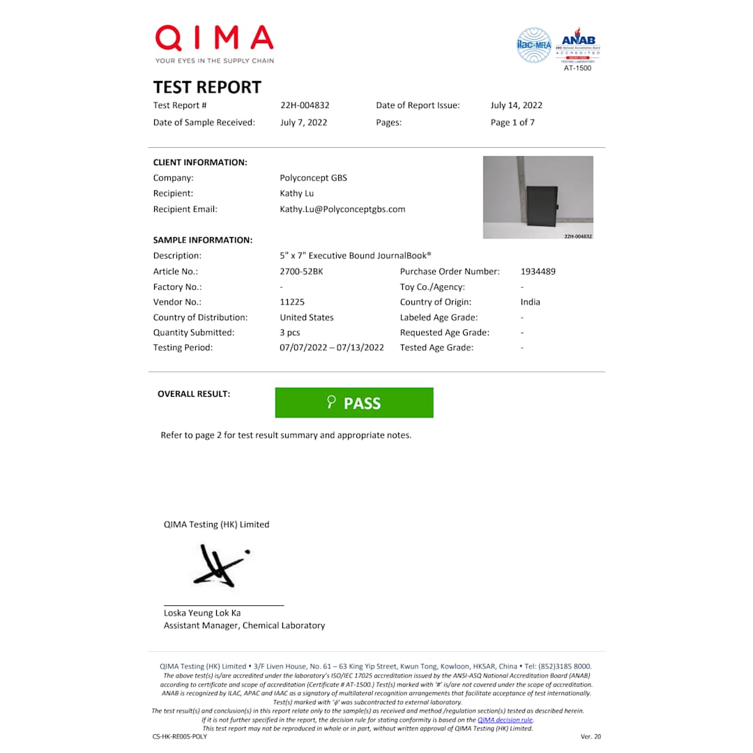 5" x 7" Executive Bound JournalBook® - 2700-52 Black