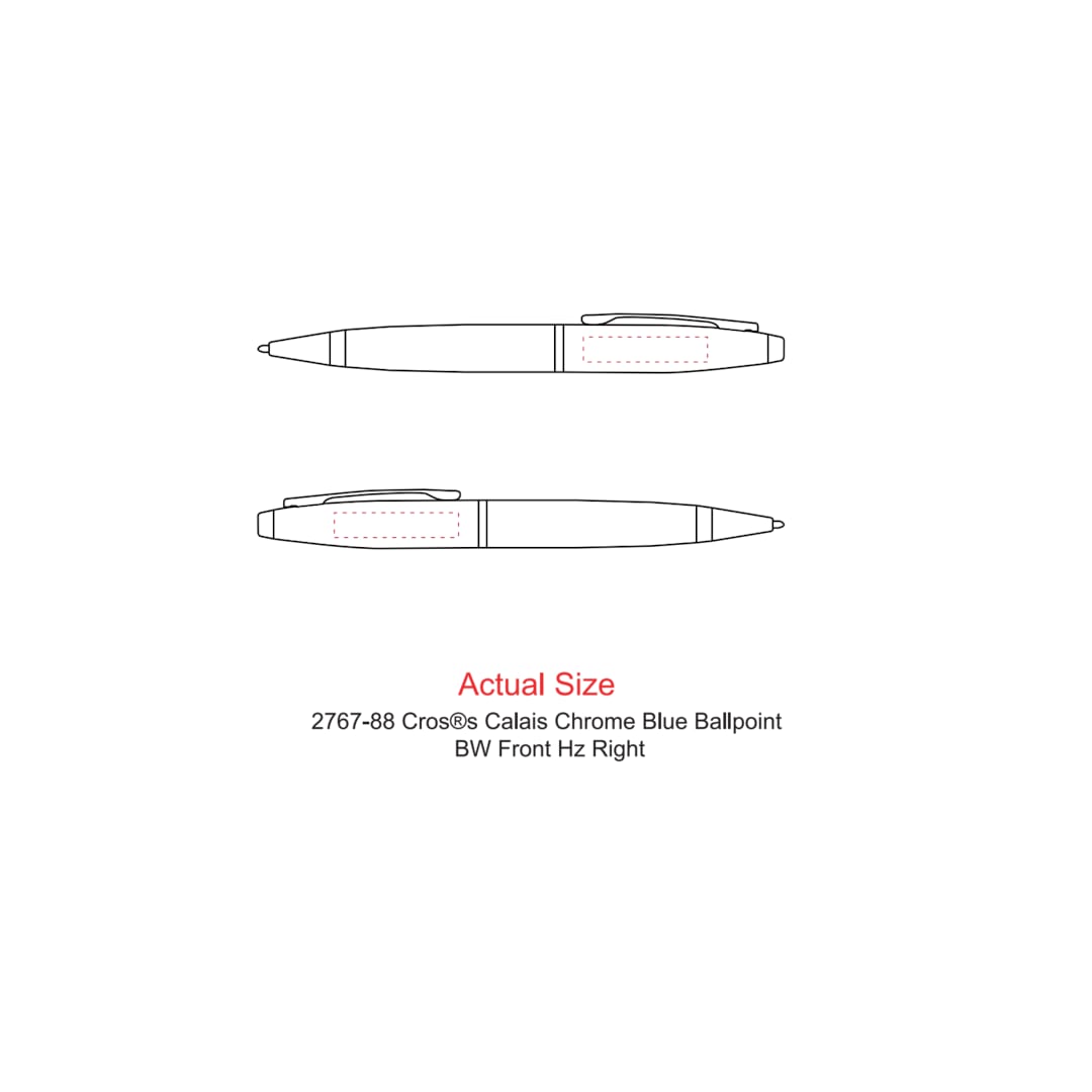 Cross Cross® Calais Chrome Blue Ballpoint - 2767-88 Blue