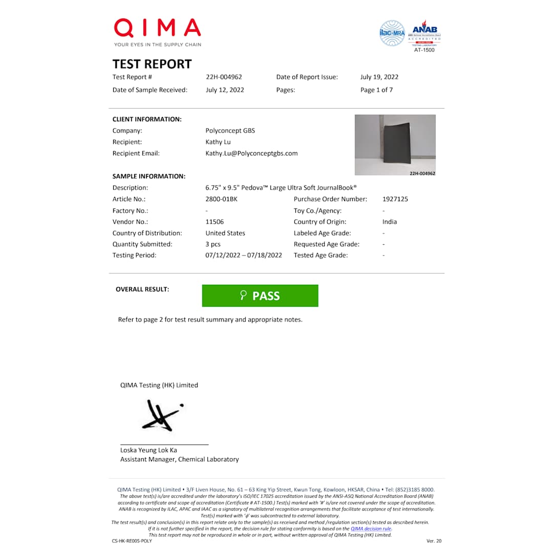 6.75" x 9.5" FSC® Mix Pedova™ Large Soft Journal - 2800-01 Black