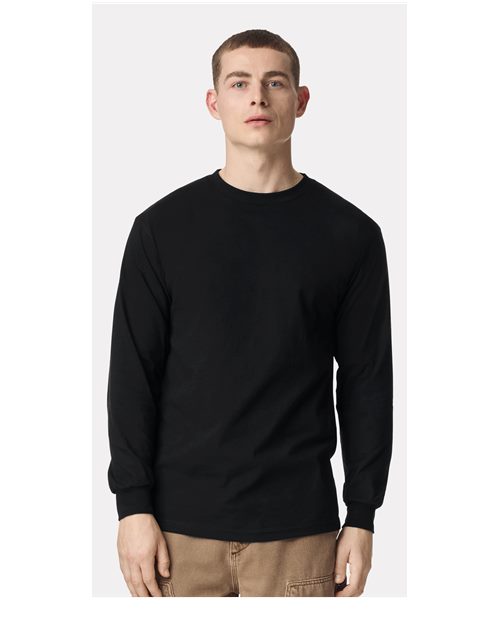 American Apparel Unisex Heavyweight Cotton Long Sleeve Tee - 1304 Black