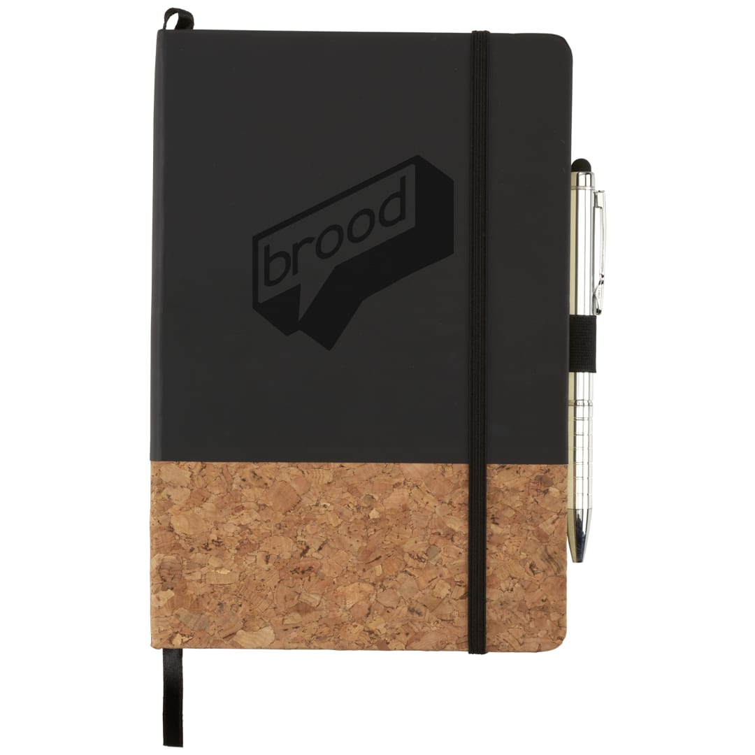 5.5" x 8.5" FSC Lucca Cork Hard Bound JournalBook® - 2800-45 Black