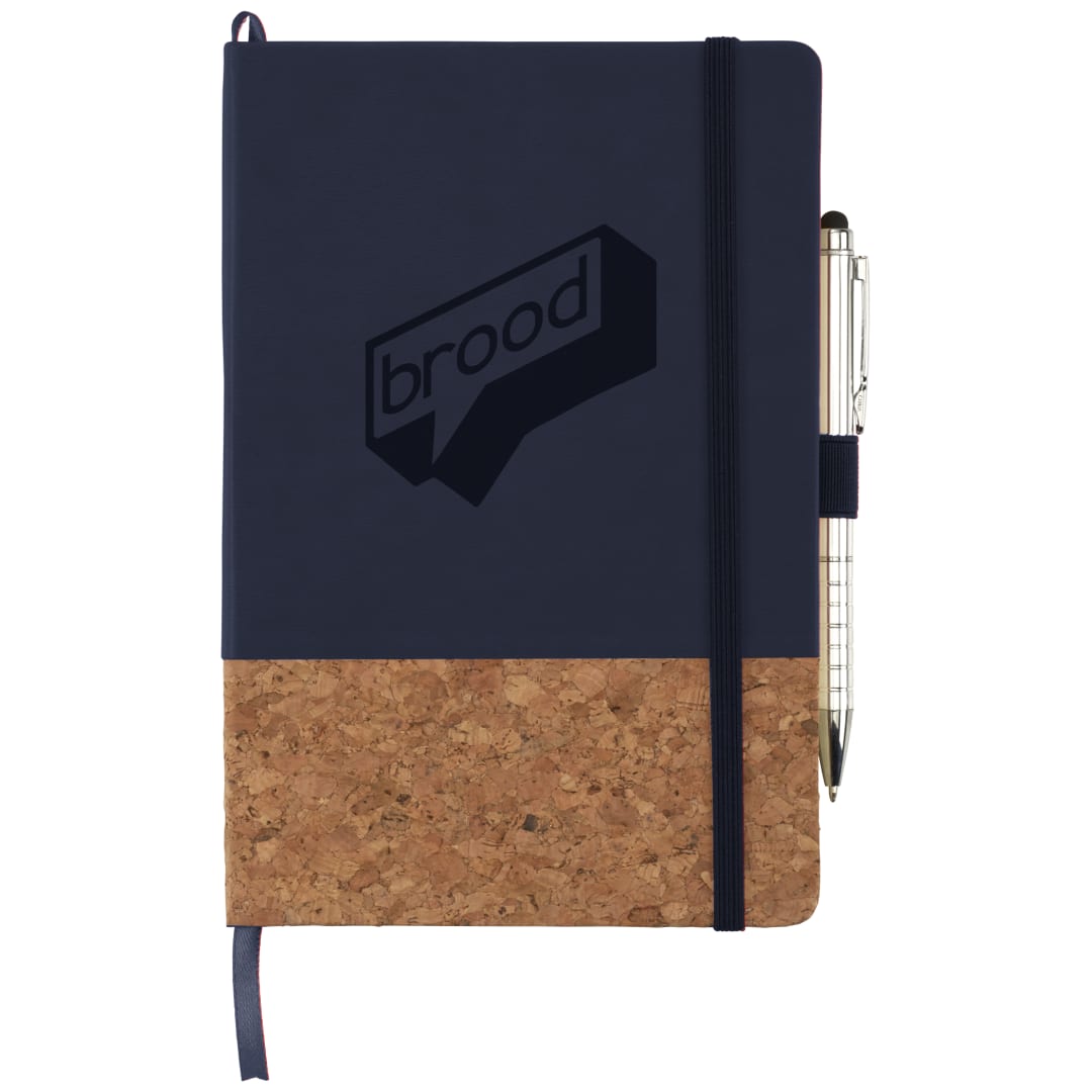 5.5" x 8.5" FSC Lucca Cork Hard Bound JournalBook® - 2800-45 Blue