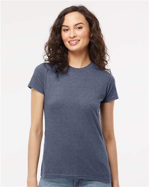 M&O Women's Fine Jersey T-Shirt - 4513 Heather Navy