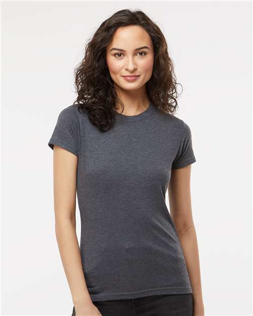 M&O Women's Fine Jersey T-Shirt - 4513 Heather Charcoal