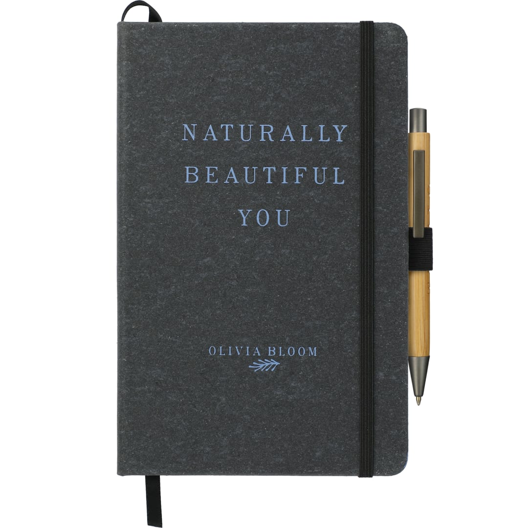 5.5" x 8.5" Recycled Leather Bound JournalBook® - 2800-71 Black