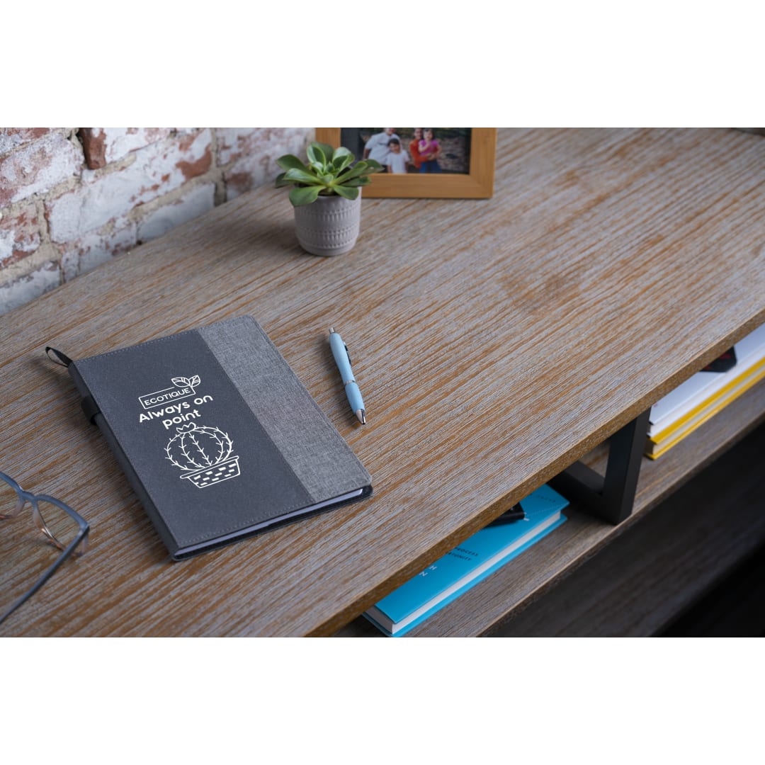 7" x 10" FSC® Mix Reclaim RPET Refillable Journal - 2800-74 Gray