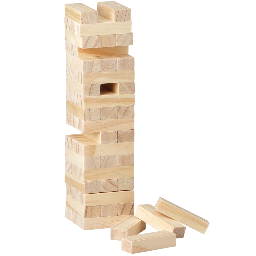 Tumbling Tower Wood Block Stacking Game - 3002-35 Brown