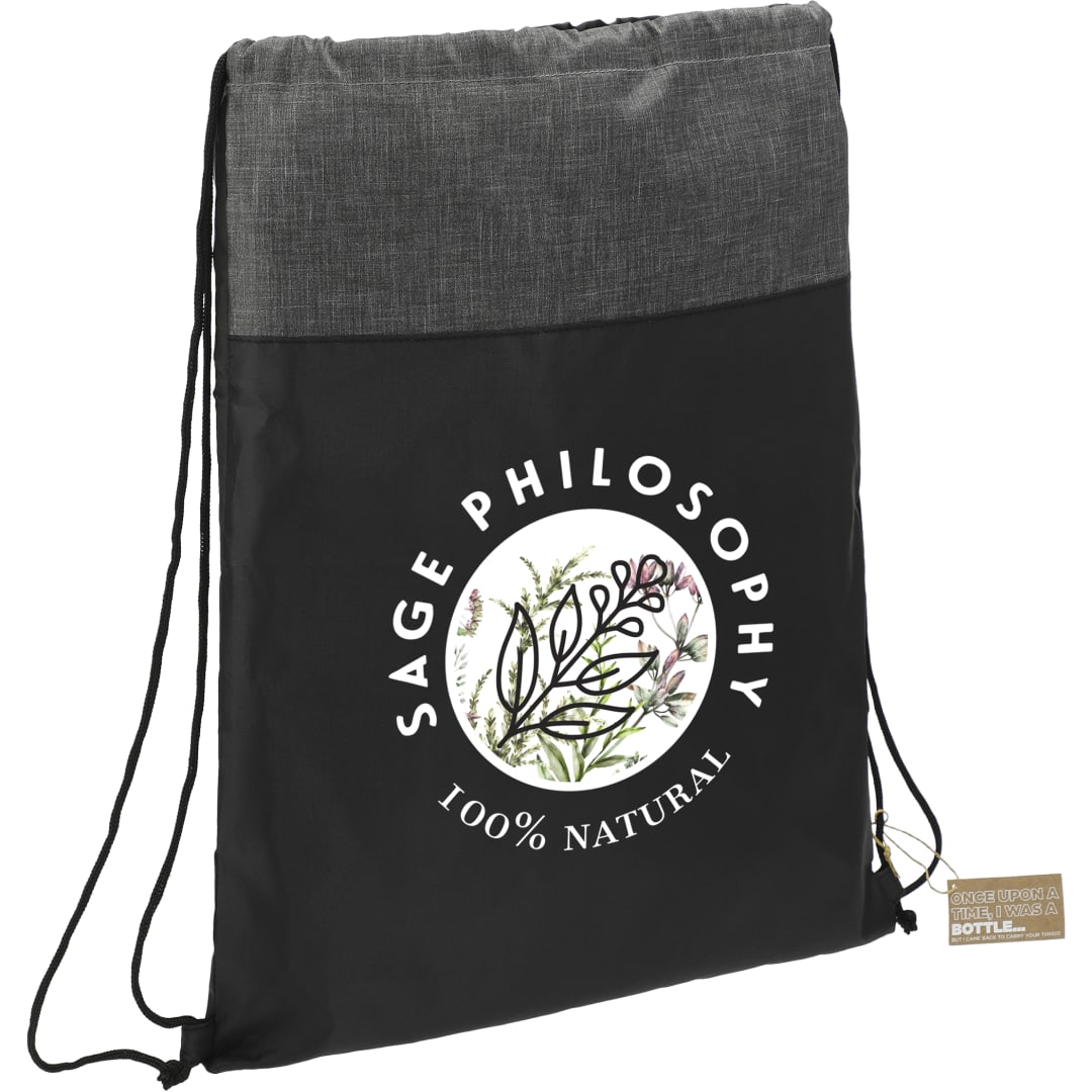 Ash Recycled Drawstring Bag - 3005-44 Black