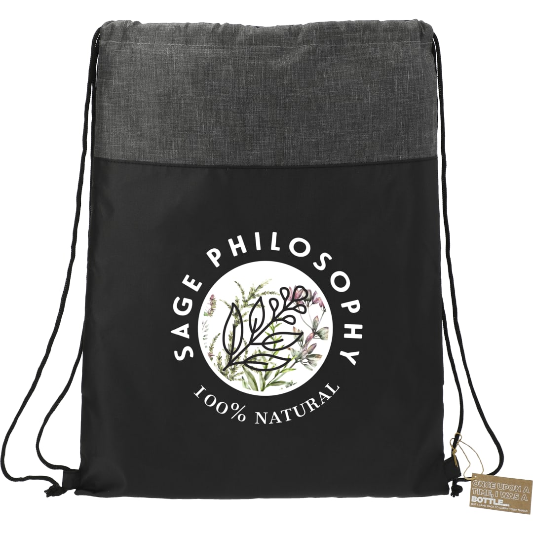 Ash Recycled Drawstring Bag - 3005-44 Black