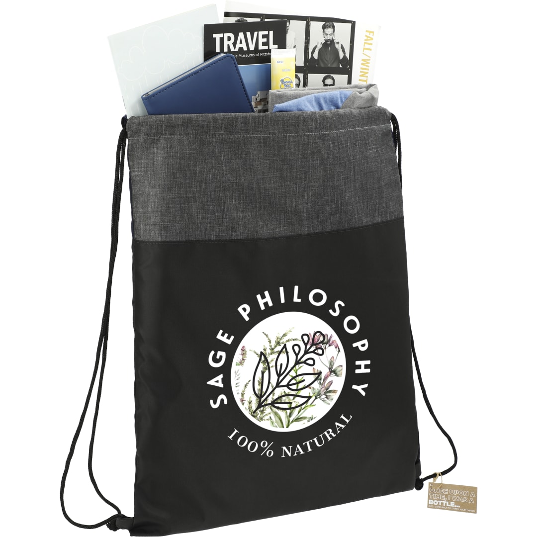 Ash Recycled Drawstring Bag - 3005-44 Black