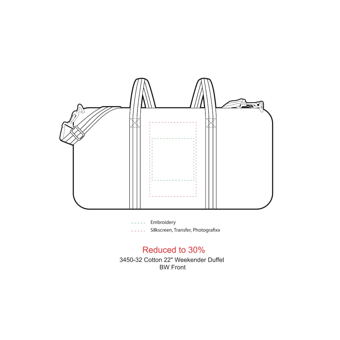 Barrel 12oz Cotton Canvas 22" Weekender - 3450-32 Black