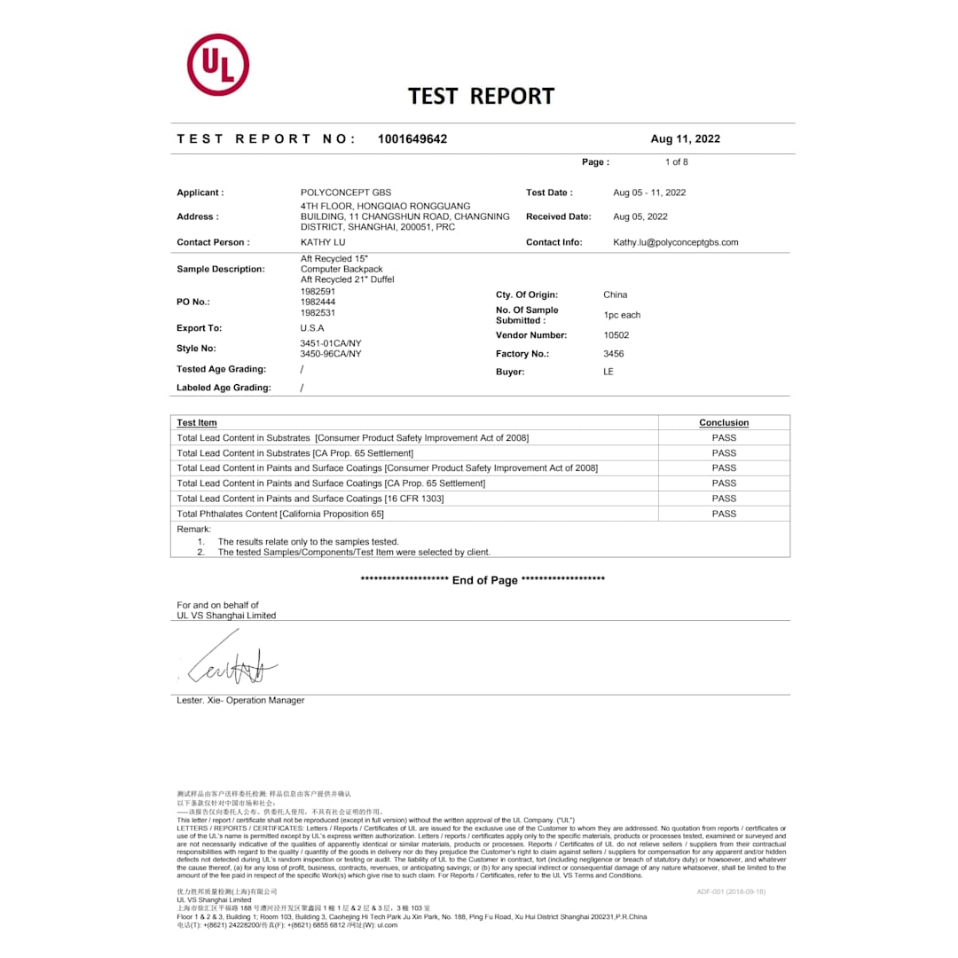 Aft Recycled 15&quot; Computer Backpack - 3451-01 Blue