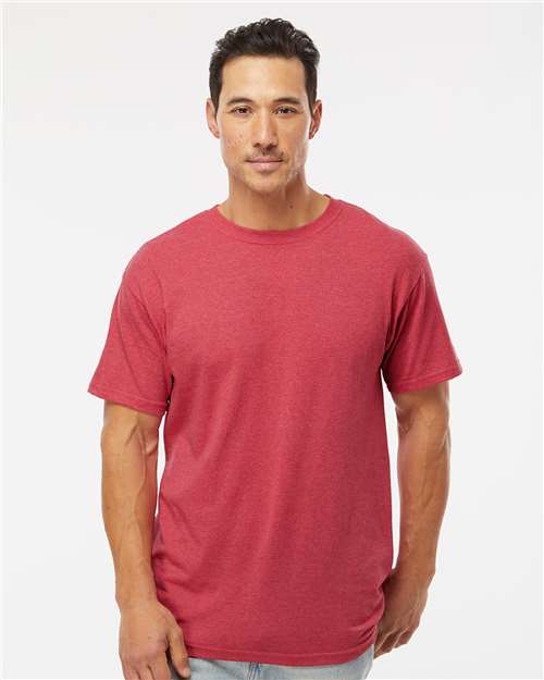 M&O Men's Gold Soft Touch T-Shirt - 4800 - 4800M Heather Red