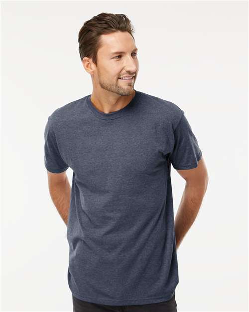 M&O Men's Gold Soft Touch T-Shirt - 4800 - 4800M Heather Navy