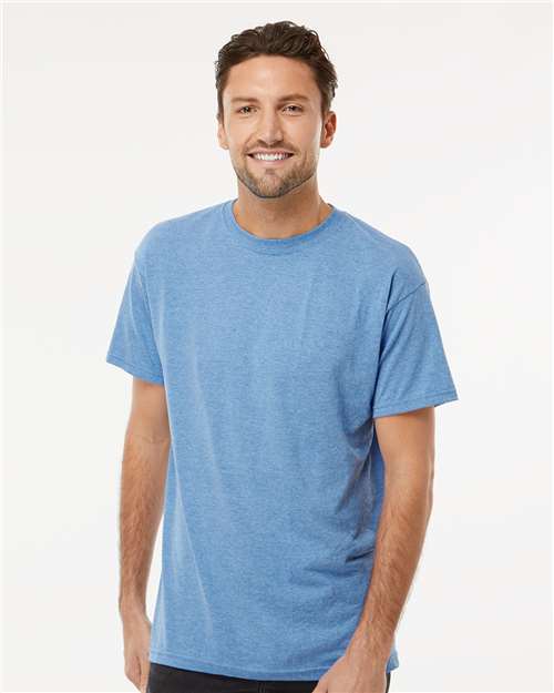 M&O Men's Gold Soft Touch T-Shirt - 4800 - 4800M Light Blue Heather