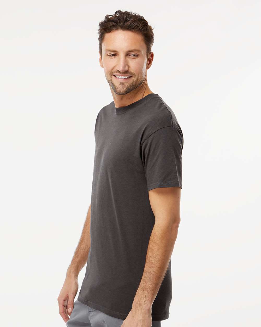 M&O Men's Gold Soft Touch T-Shirt - 4800 - 4800M Charcoal