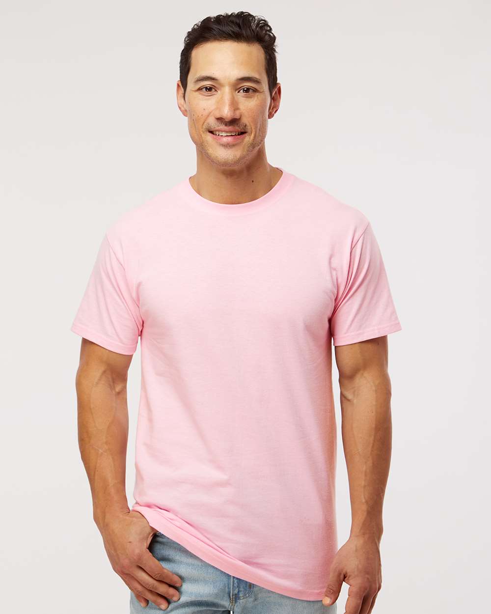 M&O Men's Gold Soft Touch T-Shirt - 4800 - 4800M Light Pink