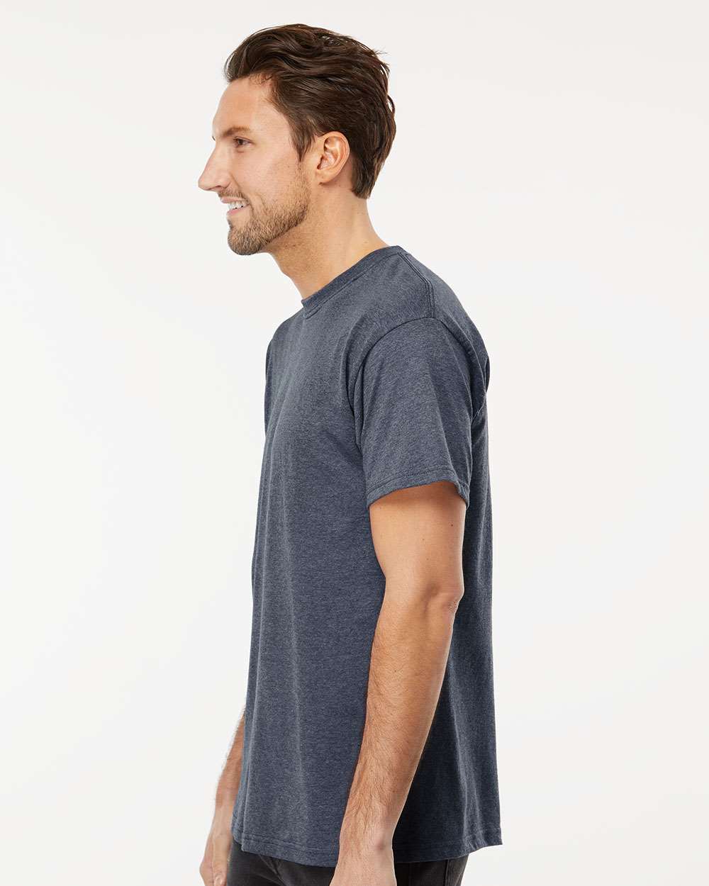 M&O Men's Gold Soft Touch T-Shirt - 4800 - 4800M Heather Navy