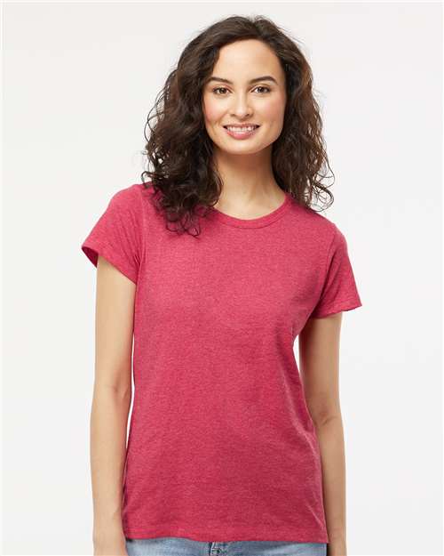 M&O Women's Gold Soft Touch T-Shirt - 4810 - 4810M Heather Pink
