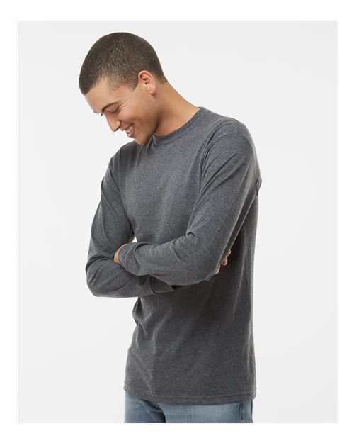 M&O Unisex Gold Soft Touch Long Sleeve T-Shirt - 4820 - 4820M Dark Heather