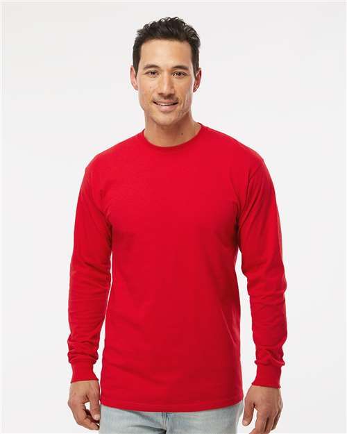 M&O Unisex Gold Soft Touch Long Sleeve T-Shirt - 4820 - 4820M Deep Red