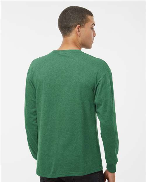 M&O Unisex Gold Soft Touch Long Sleeve T-Shirt - 4820 - 4820M Heather Kelly Green