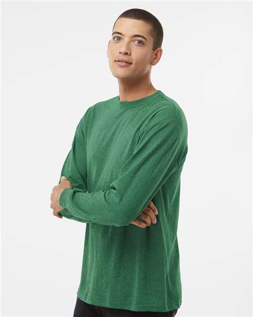 M&O Unisex Gold Soft Touch Long Sleeve T-Shirt - 4820 - 4820M Heather Kelly Green