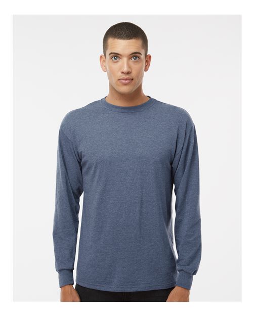 M&O Unisex Gold Soft Touch Long Sleeve T-Shirt - 4820 - 4820M Heather Navy
