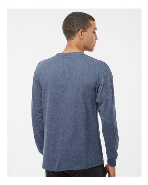 M&O Unisex Gold Soft Touch Long Sleeve T-Shirt - 4820 - 4820M Heather Navy