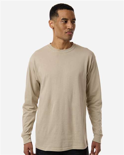 M&O Unisex Gold Soft Touch Long Sleeve T-Shirt - 4820 - 4820M Sand