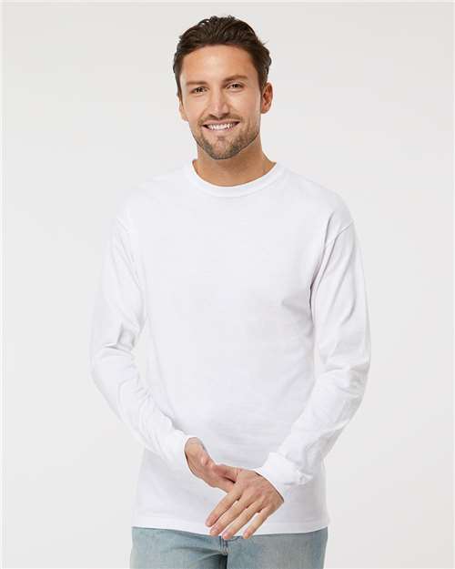 M&O Unisex Gold Soft Touch Long Sleeve T-Shirt - 4820 - 4820M White
