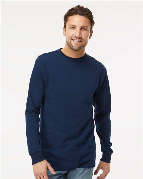 M&O Unisex Gold Soft Touch Long Sleeve T-Shirt - 4820 - 4820M Deep Navy