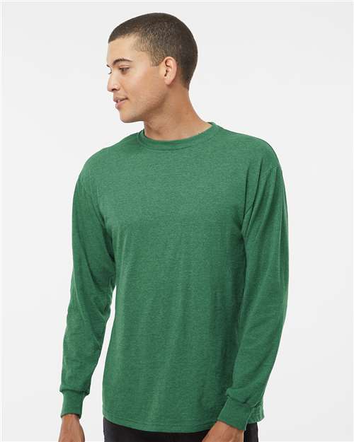M&O Unisex Gold Soft Touch Long Sleeve T-Shirt - 4820 - 4820M Heather Kelly Green
