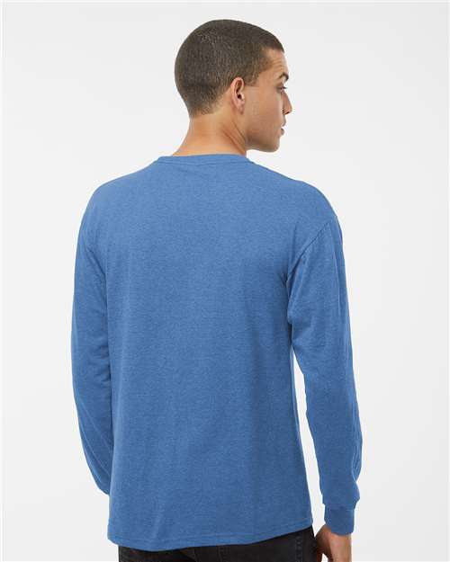 M&O Unisex Gold Soft Touch Long Sleeve T-Shirt - 4820 - 4820M Heather Royal