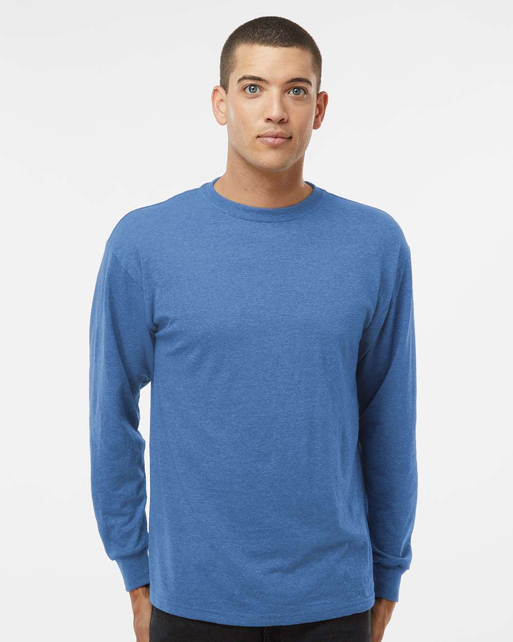 M&O Unisex Gold Soft Touch Long Sleeve T-Shirt - 4820 - 4820M Heather Royal