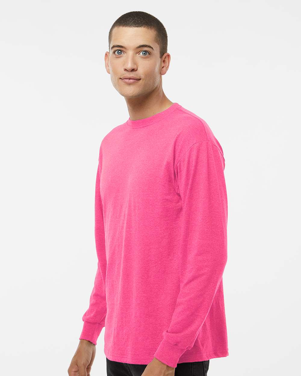 M&O Unisex Gold Soft Touch Long Sleeve T-Shirt - 4820 - 4820M Neon Pink