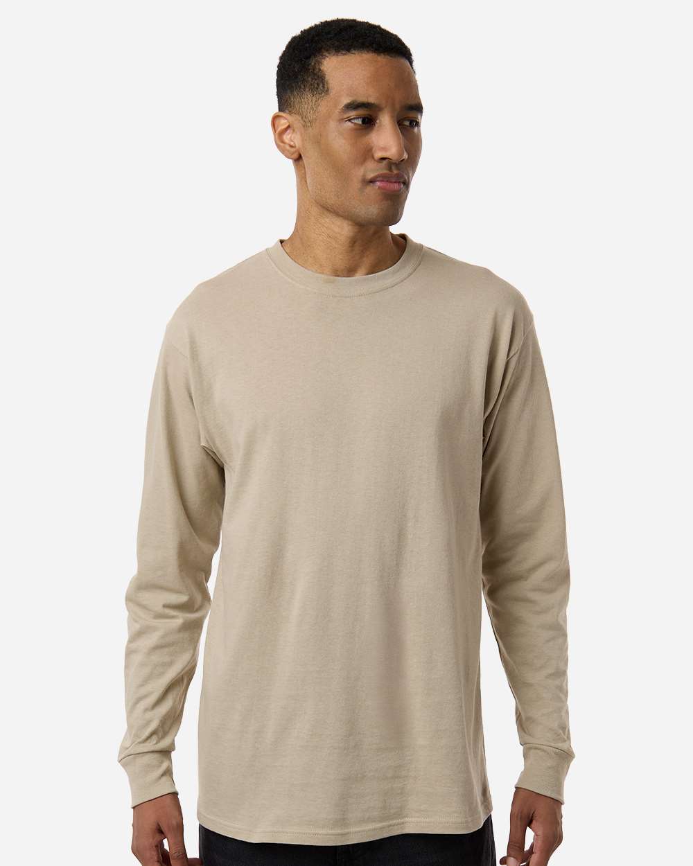 M&O Unisex Gold Soft Touch Long Sleeve T-Shirt - 4820 - 4820M Sand
